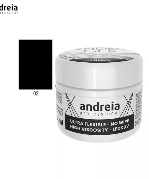 Andreia Spider Gel 02 Preto 4ml