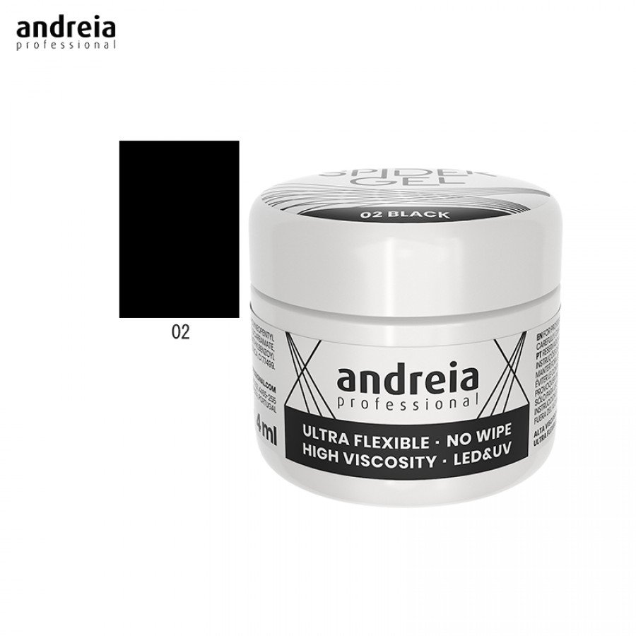 Andreia Spider Gel 02 Preto 4ml