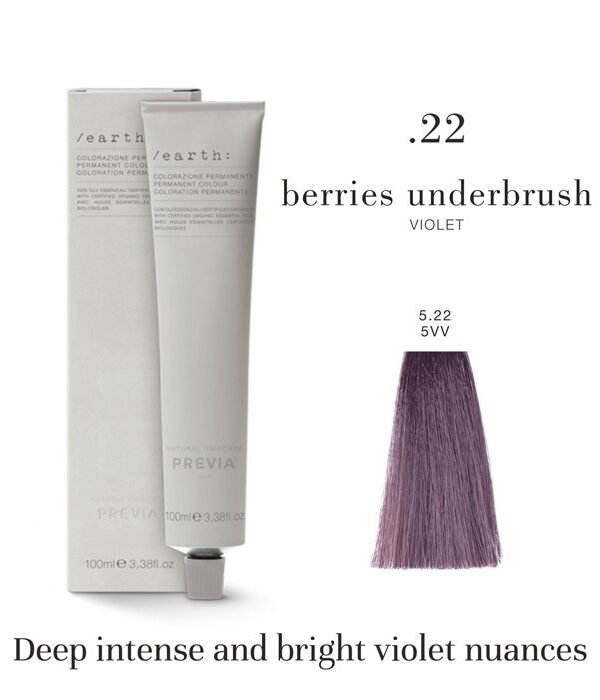 Tinta Cabelo Castanho Claro Violeta Intenso Earth 5.22 5VV 100ml