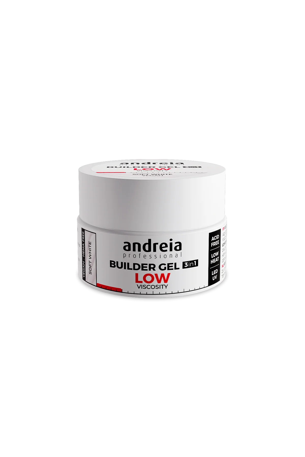 Gel Construção 3 em 1 Baixa Densidade Soft White Andreia 22g