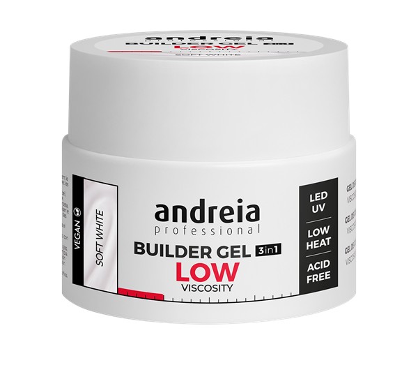Gel Construção 3 em 1 Baixa Densidade Soft White Andreia 44g