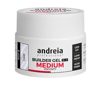 Gel de Construção 3 em 1 Transparente Builder Gel Andreia 44gr.