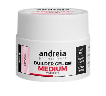 Gel de Construção 3 em 1 Rosa Transparente Builder Gel Andreia 44gr.