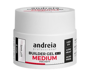 Gel de Construção 3 em 1 Branco Leitoso Builder Gel Andreia 44g