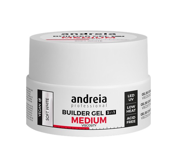 Gel de Construção 3 em 1 Branco Leitoso - Builder Gel Andreia 22g
