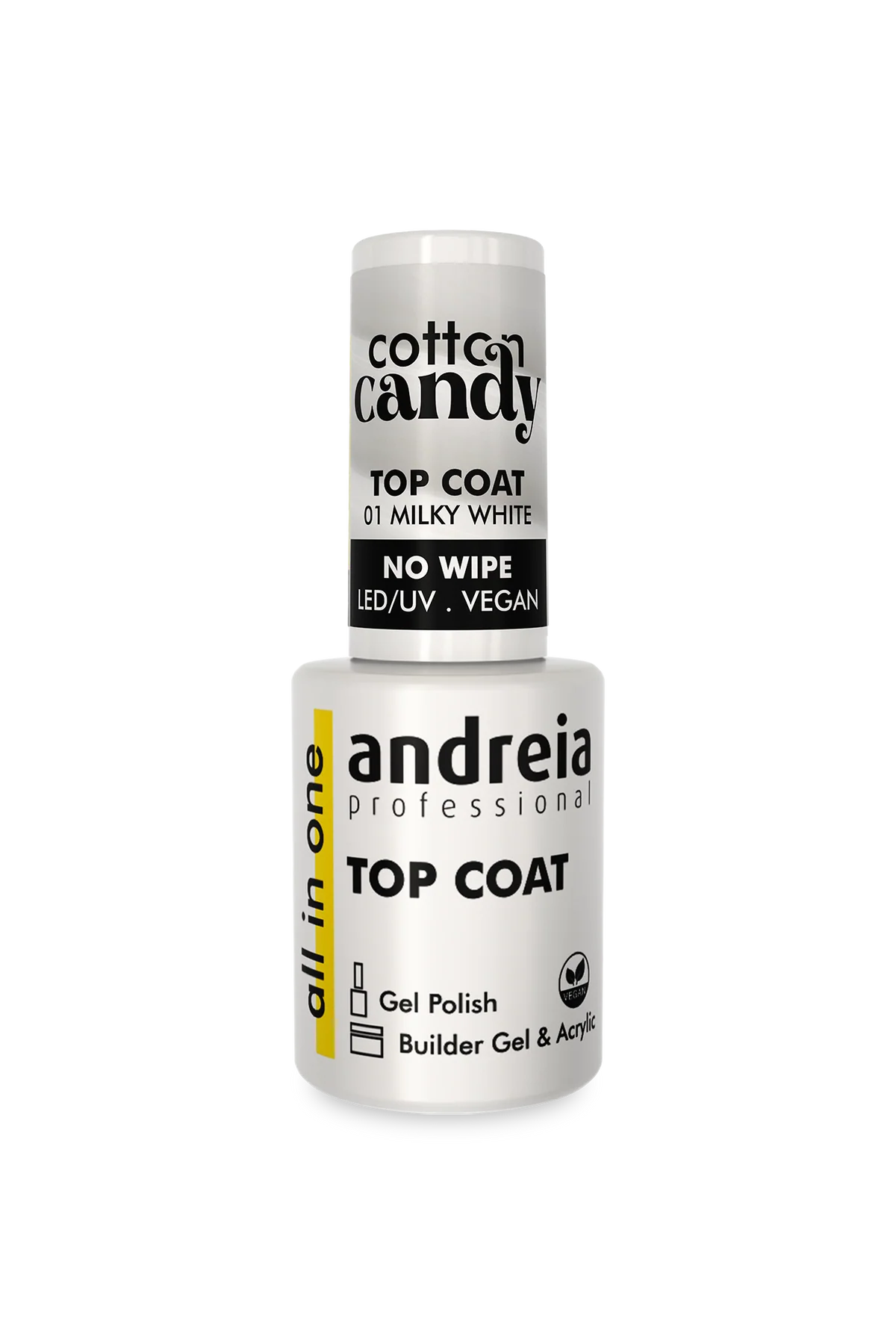 Top Coat Cotton Candy 01 Milky White All in One Andreia 10,5ml