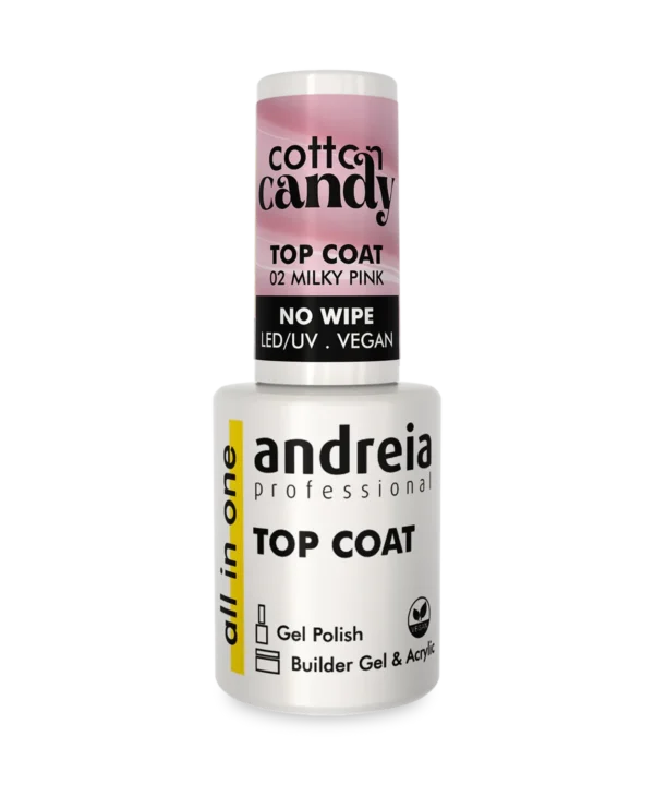 Top Coat Cotton Candy 01 Milky Pink All in One Andreia 10,5ml