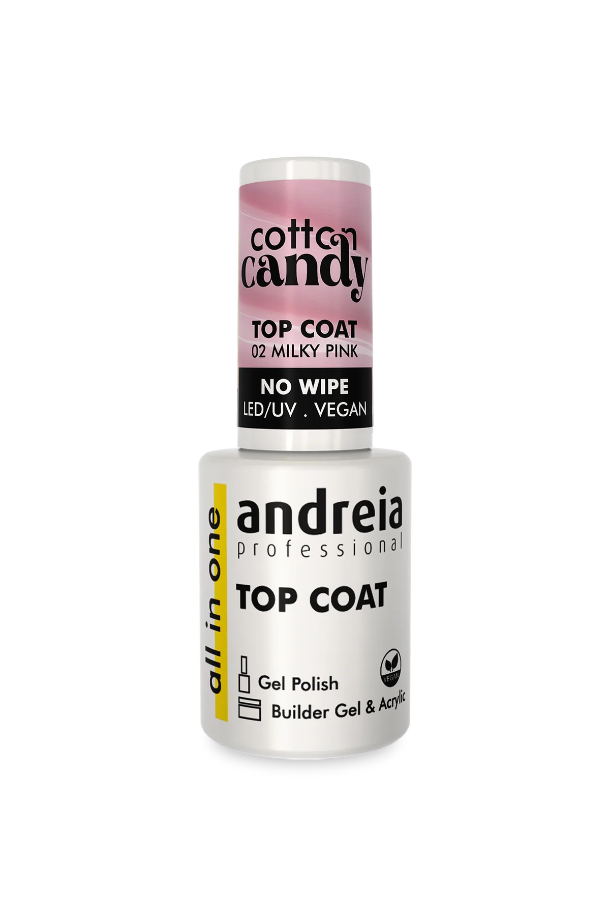 Top Coat Cotton Candy 01 Milky Pink All in One Andreia 10,5ml