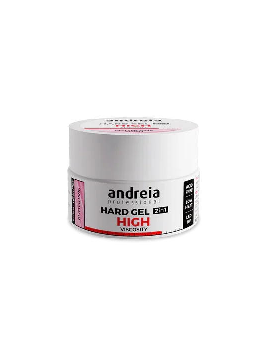 Hard Gel 2 em 1 Glitter Pink Andreia 22g